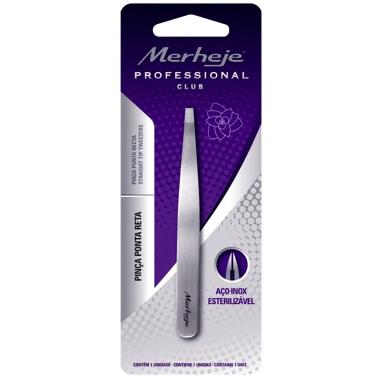 Pinça de Ponta Reta Merheje Professional Club com 1 unidade
