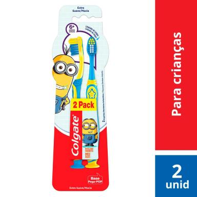 Escova de Dente Colgate Infantil Smiles Minions 6+ Anos Extra Macia com 2 unidades