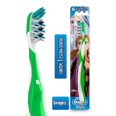 Escova de Dente Infantil Oral-B Stages N°4 Frozen 6+ Anos Macia com 1 unidade