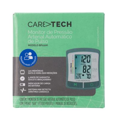 Monitor de Pressão Arterial de Pulso Caretech BP2206 1 Unidade