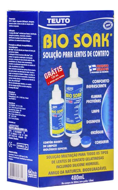 Kit Bio Soak Solução para Lentes de Contato com 480ml e 1 estojo grátis