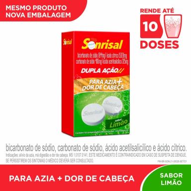 Sonrisal Dupla Ação Sabor Limão 10 comprimidos