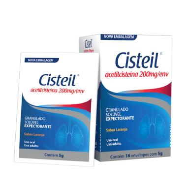 Cisteil 200mg Granulado Solúvel Expectorante 16 envelopes com 5g cada