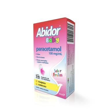 Abidor Baby Paracetamol 100mg/ml Sabor Frutas Suspensão Oral 15ml