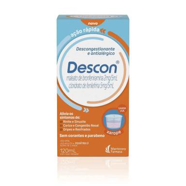 Descon Maleato de Bronfeniramina 2mg/5ml + Cloridrato de Fenilefrina 5mg/5ml Xarope 120ml