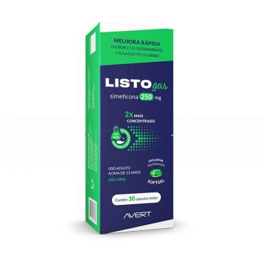 Listogas Simeticona 250mg 30 cápsulas