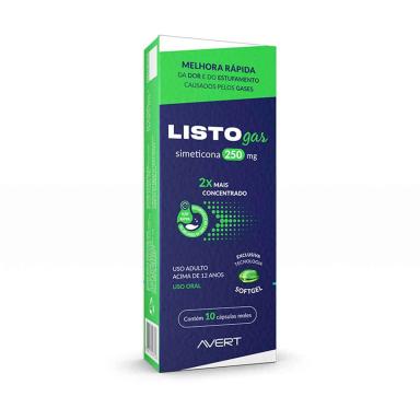 Listogas Simeticona 250mg 10 cápsulas