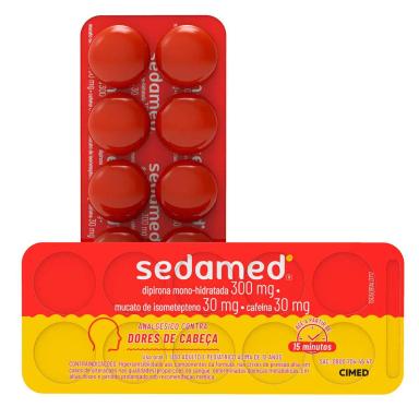 Sedamed Dipirona 300mg + Mucato de Isometepteno 30mg + Cafeína 30mg - 10 comprimidos