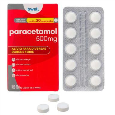Paracetamol bwell 500mg 20 Comprimidos