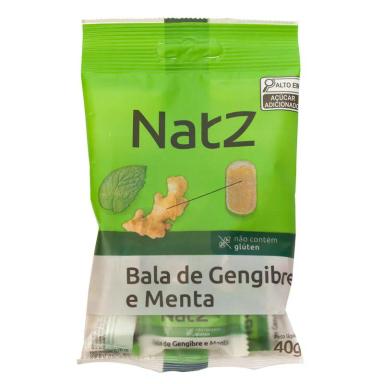 Bala de Gengibre e Menta Natz 40g