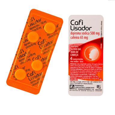 Cafilisador Dipirona Sódica 500mg + Cafeína 65mg 4 comprimidos