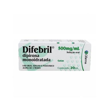 Difebril Dipirona Sódica 500mg/ml Solução Gotas 20ml