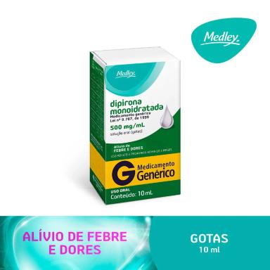 Dipirona Monoidratada 500mg/ml Solução Oral 10ml Medley Genérico