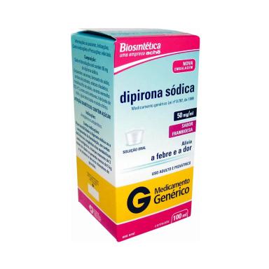 Dipirona 50mg/ml Solução Oral 100ml Biosintética Genérico