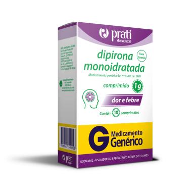 Dipirona Monohidratada 1g 10 Comprimidos Prati Genérico