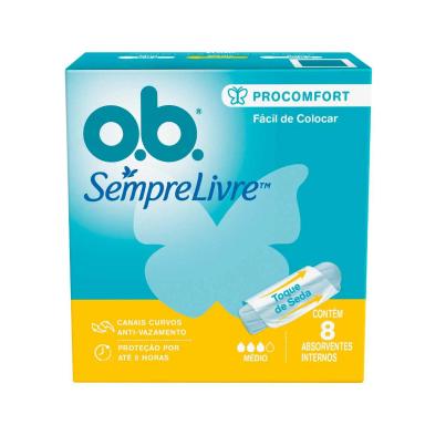 Absorvente Interno OB Sempre Livre  ProComfort Médio 8 unidades