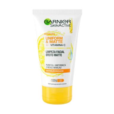 Limpeza Facial Garnier Uniform & Matte Vitamina C Antioleosidade 120g
