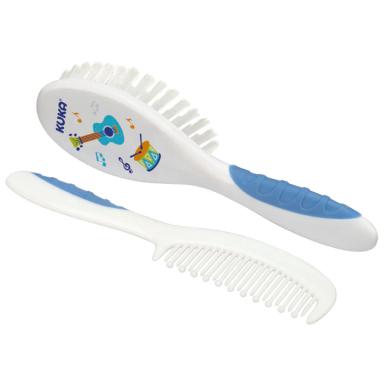 Kit Escova e Pente para Cabelo Soft Azul