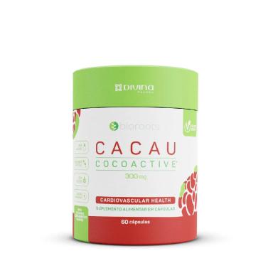 Suplemento Alimentar de Cacau 300mg Bioroots 60 Cápsulas