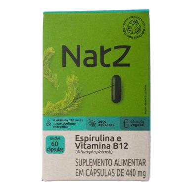 Espirulina + Vitamina B12 Natz 60 Cápsulas