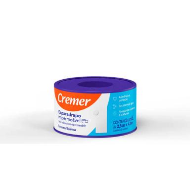 Esparadrapo Impermeável Cremer Branco de 2,5cm x 4,5m com 1 unidade