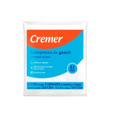Compressa de Gaze Hidrófila Estéril Cremer com 5 unidades