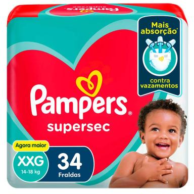 Fralda Pampers Supersec XXG 34 unidades
