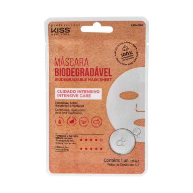 Máscara Facial Biodegradável Kiss New York Professional Cuidado Intensivo 1 unidade