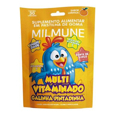 Polivitamínico Infantil Milmune Galinha Pintadinha Sabor Laranja 30 Gomas