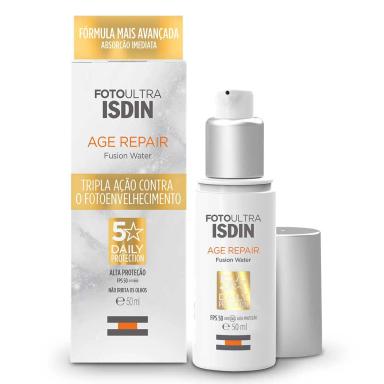 Protetor Solar Facial Água Antirrugas FPS 50 Isdin Fotoultra Age Repair Fusion Water 50ml