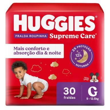 Fralda Calça Huggies Supreme Care Roupinha Disney Baby G 30 unidades