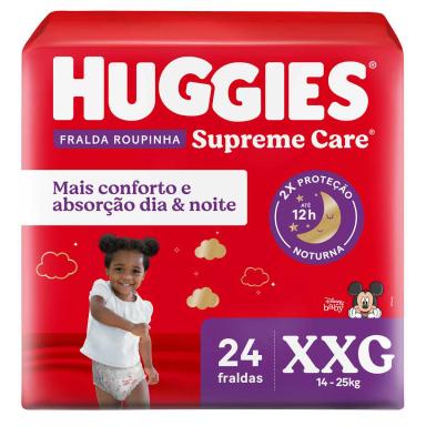 Fralda Calça Huggies Supreme Care Roupinha Disney Baby XXG 24 unidades
