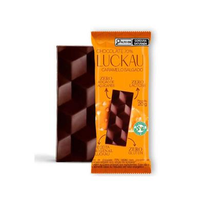 Barra de Chocolate 70% Luckau Caramelo Salgado 20g