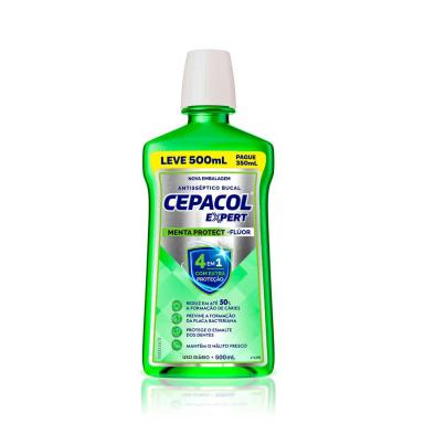 Enxaguante Bucal Cepacol Expert Menta Protect +Flúor 500ml