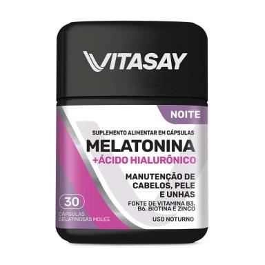 Suplemento Alimentar Vitasay Melatonina + Ácido Hialurônico com 30 cápsulas