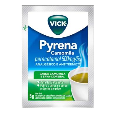 Vick Pyrena Paracetamol 500mg/5g Camomila e Erva-Cidreira Pó para Solução Oral 5g