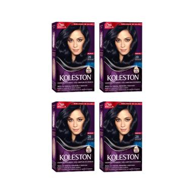COLORAçAO KOLESTON 28 PRETO AZULADO-KIT C/4UN