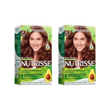 COLORAçAO NUTRISSE 57 CASTANHO CLARO DOURADO ACAJU - KIT C/ 2UN