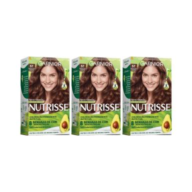 COLORAçAO NUTRISSE 57 CASTANHO CLARO DOURADO ACAJU-KIT C/3UN