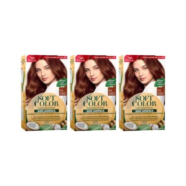 COLORAçAO SOFT COLOR 54 CASTANHO ACOBREADO-KIT C/3UN