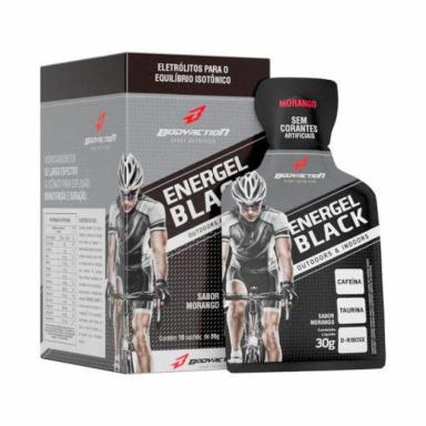 Energel Black Caixa com 10 Sachês (300g) - Sabor: Morango
