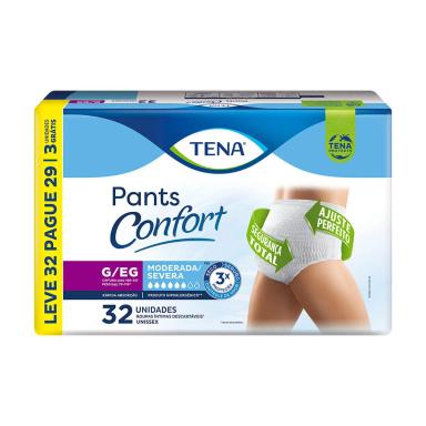 Roupa Íntima Descartável Tena Pants Confort G/EG Leve 32 Pague 29 unidades