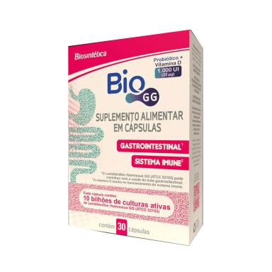 Suplemento Alimentar Bio GG Probiótico + Vitamina D 1.000UI - 30 cápsulas