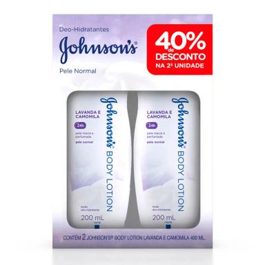 Kit Hidratante Johnson's Lavanda e Camomila com 2 unidades de 400ml