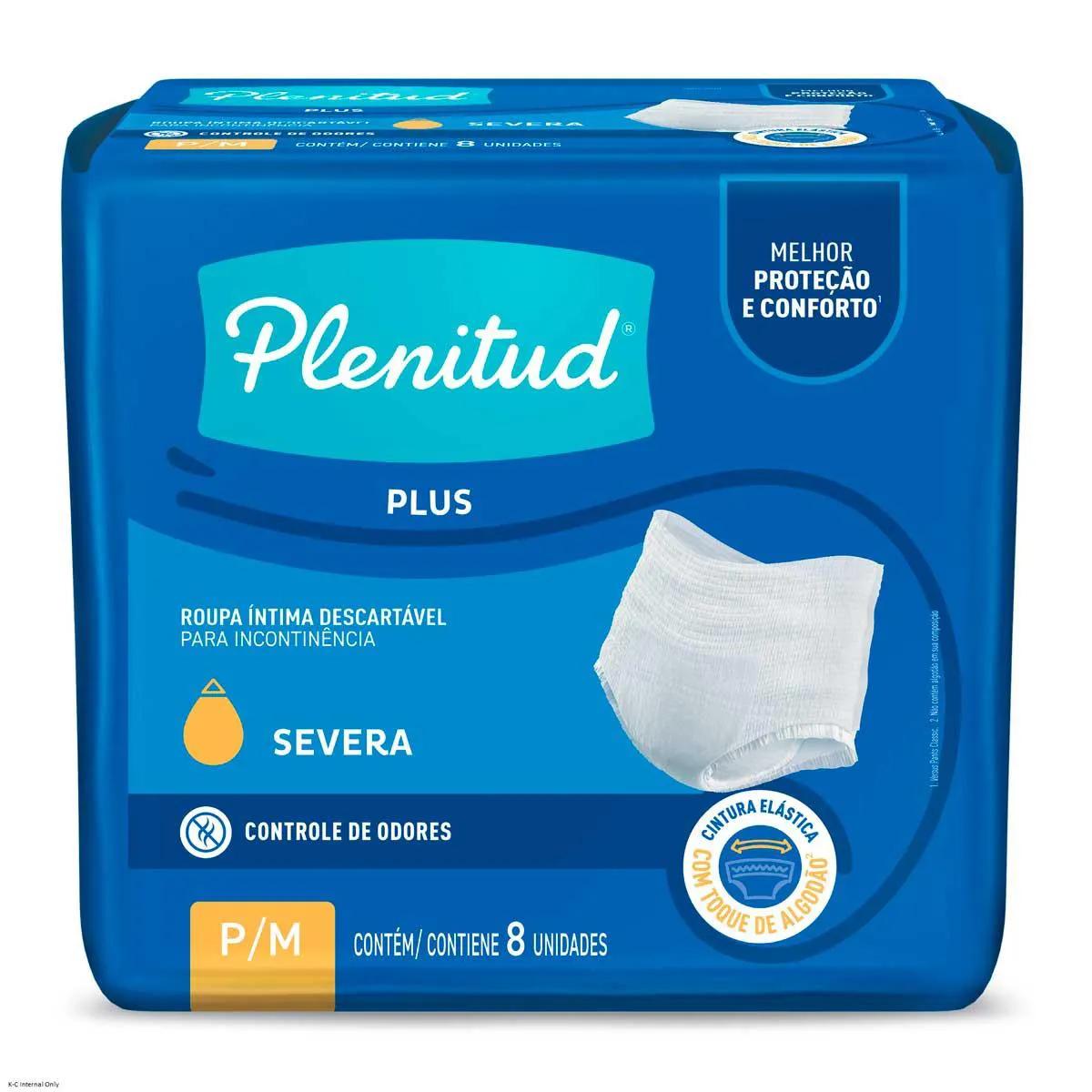 Roupa Íntima Descartável Unissex Plenitud Protect Plus P/M 8 unidades