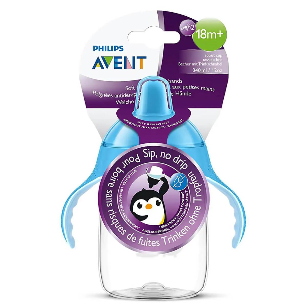 Copo Philips Avent Pinguim Azul com bico 340ml