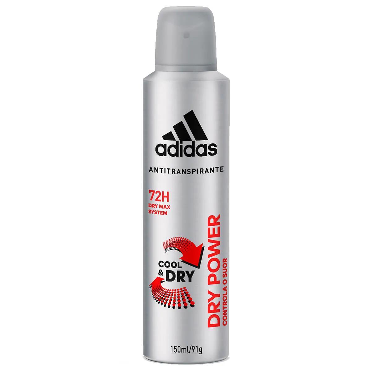 Desodorante Antitranspirante Aerosol Adidas Dry Power Masculino 72h 150ml
