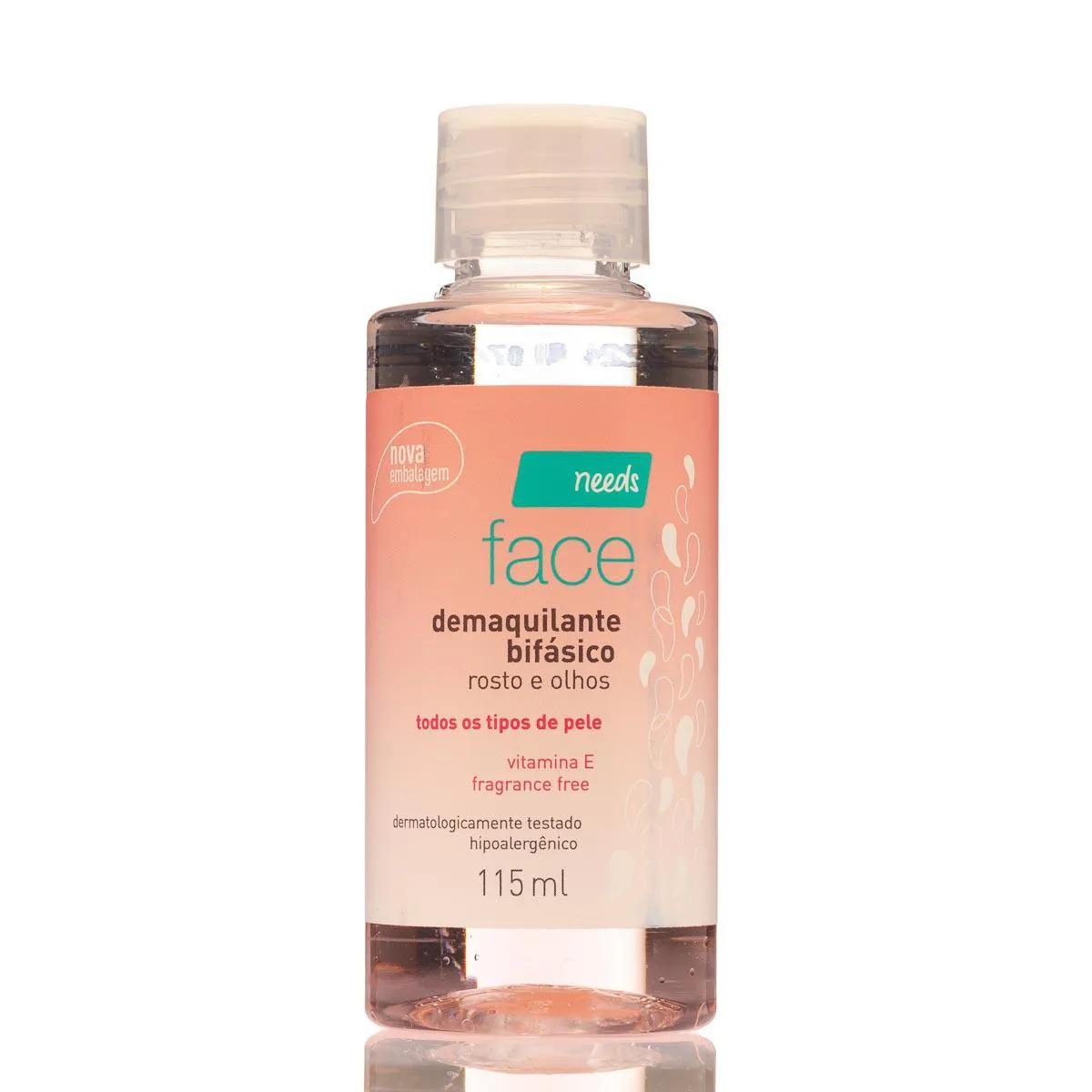 Demaquilante Bifásico Needs com Vitamina E Sem Perfume com 115ml