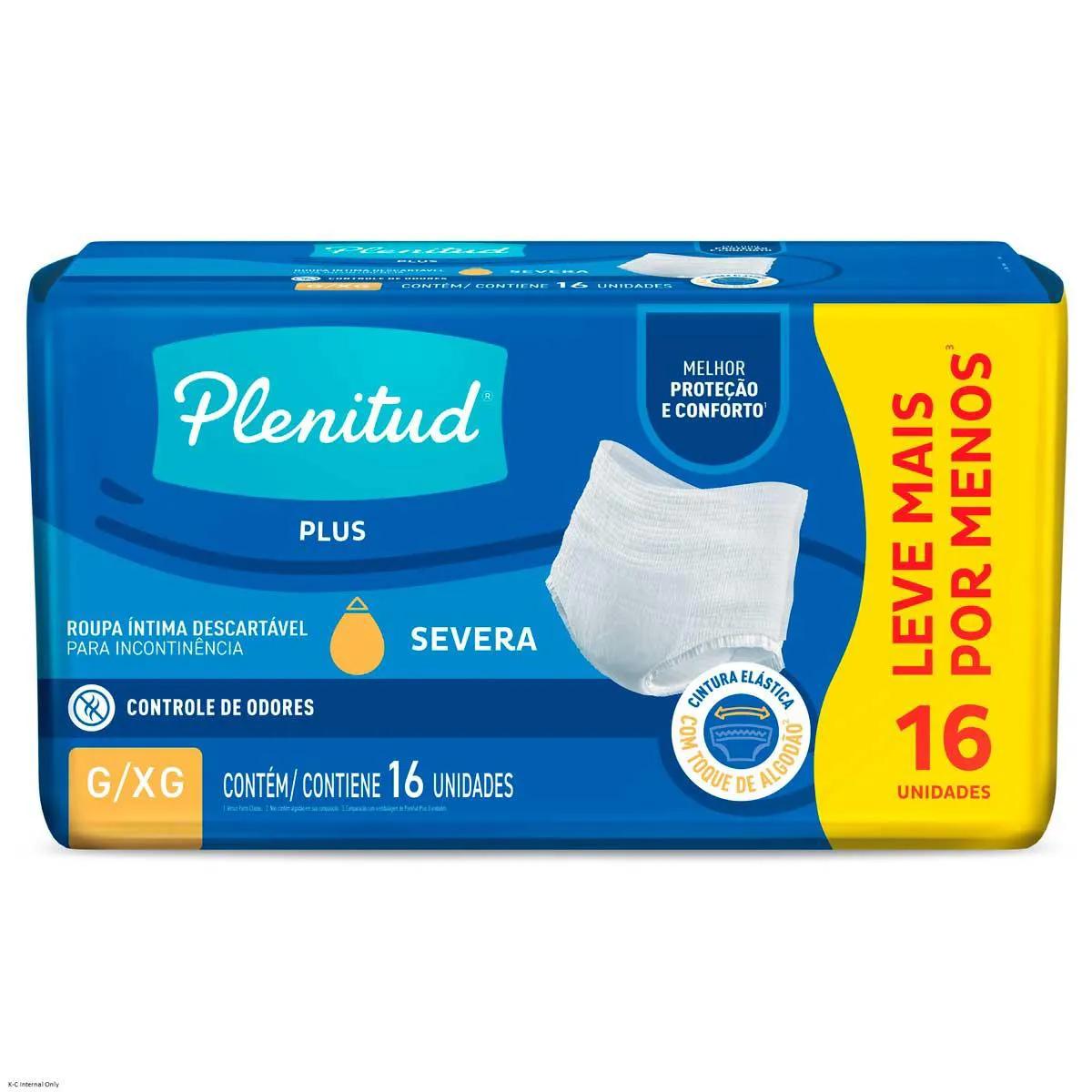 Roupa Íntima Descartável Unissex Plenitud Protect Plus G/XG 16 unidades