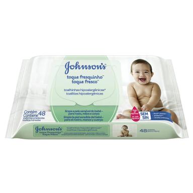 Lenço Umedecido Johnson's Toque Fresquinho com 48 unidades